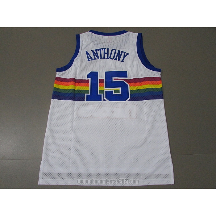 Camiseta Denver Nuggets Carmelo Anthony #15 Mitchell & Ness 2003-04 Blanco